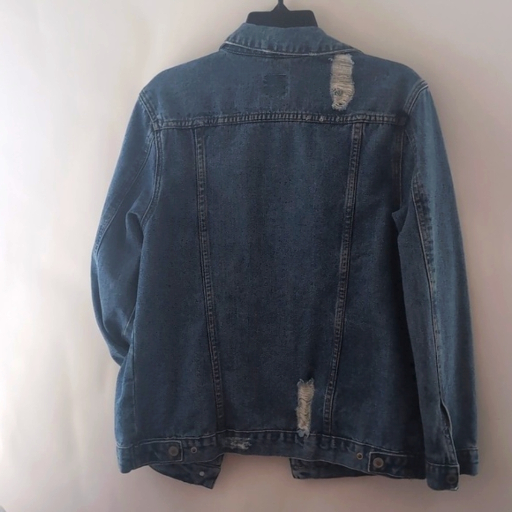 Vintage Blue Denim Trucker Jacket - Size Medium - Classic Jean Jacket - Picture 11 of 12
